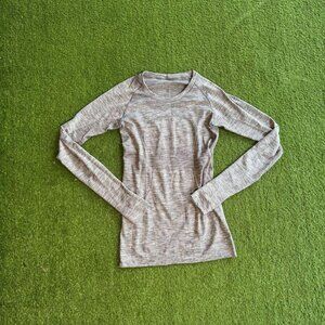 Gray Lululemon Long Sleeve Seamless Top